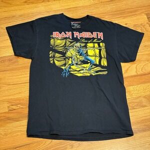 Iron Maiden Piece of Mind 2015 Exclusive Design Black Graphic T-Shirt No Size